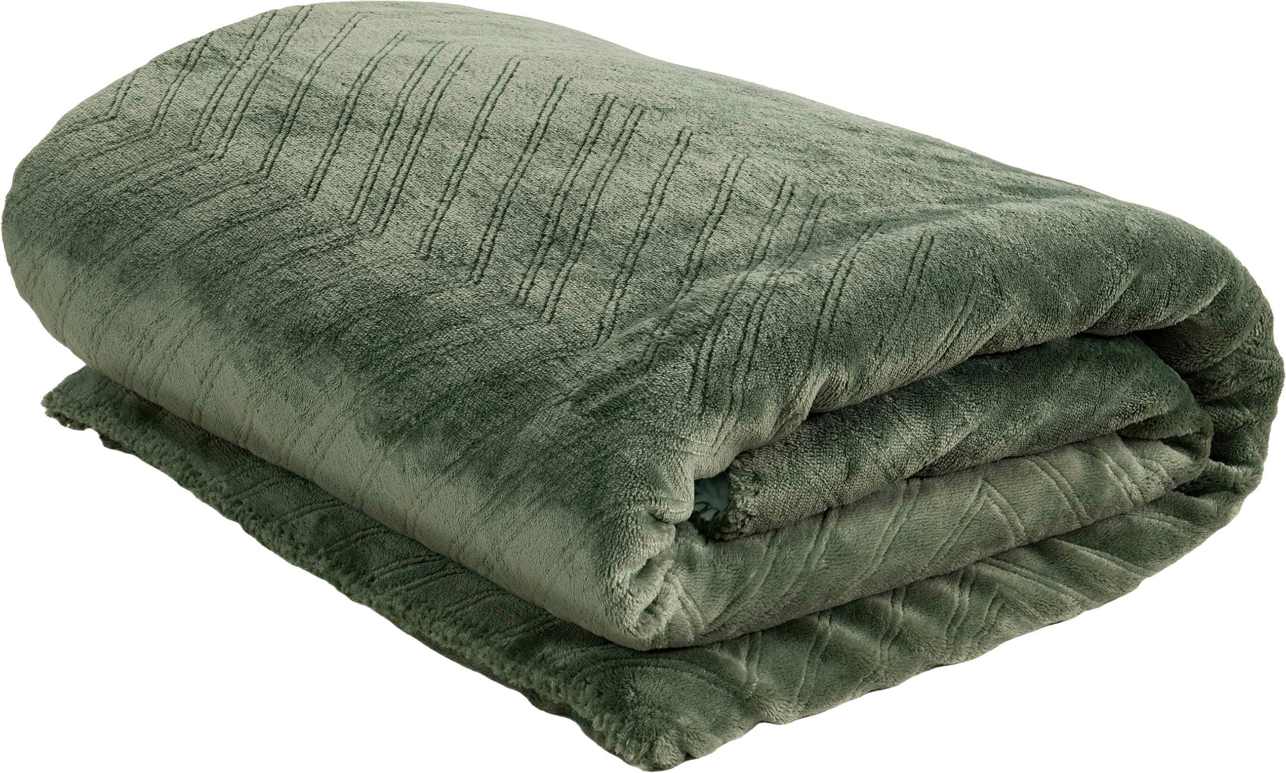 PLÄD 130/170 cm  - mörkgrön, Basics, textil (130/170cm)