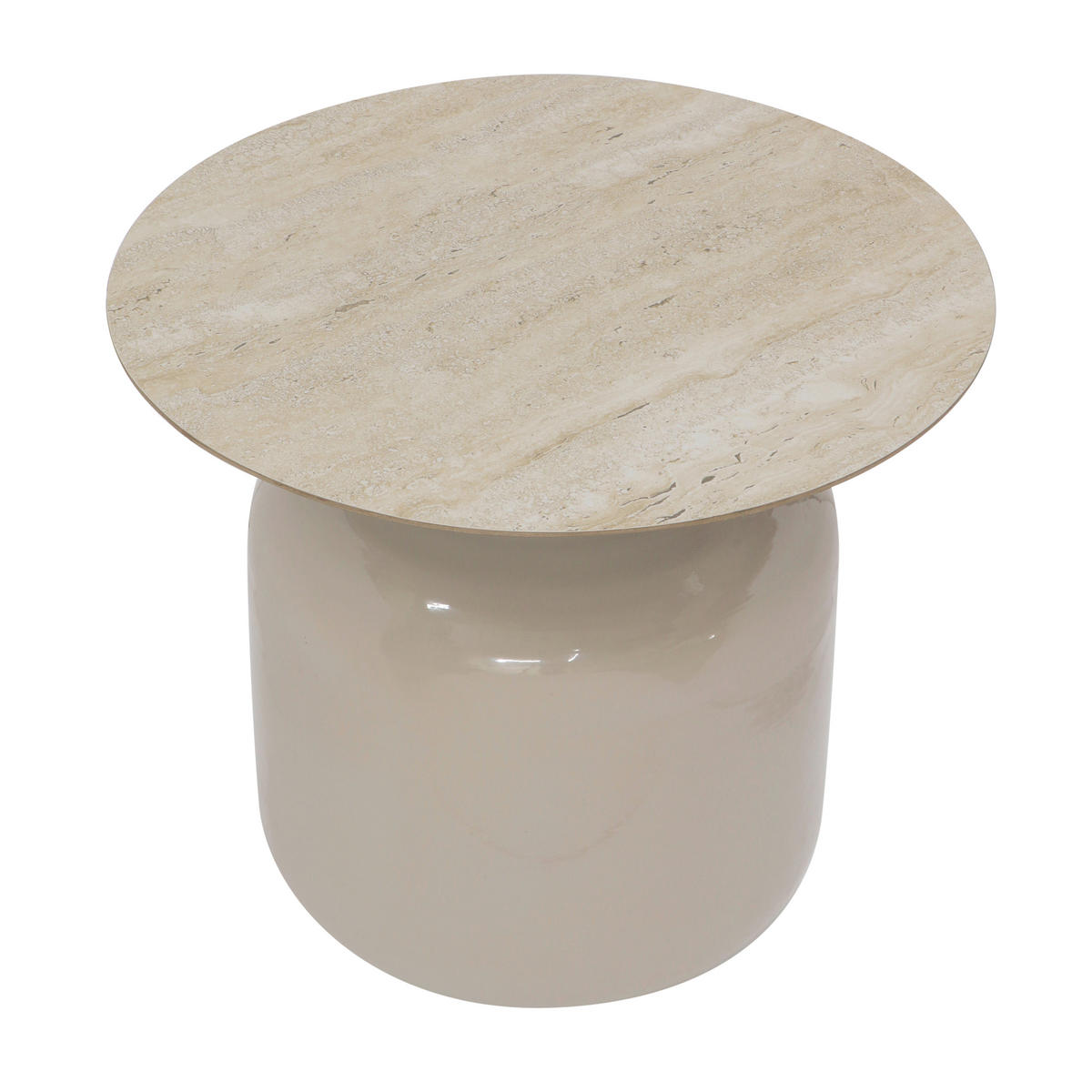 BEISTELLTISCH 50/50/46 cm Taupe rund  - Taupe, MODERN, Keramik/Metall (50/50/46cm) - Milino