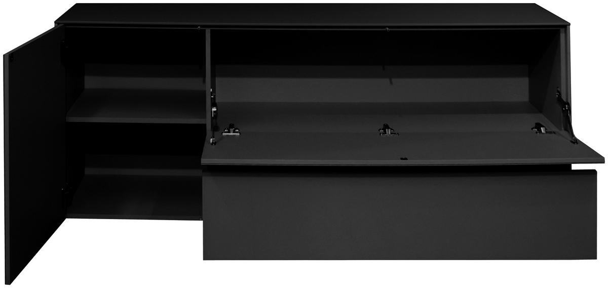 LOWBOARD Imola  in 169/63/42 cm  - Anthrazit/Schwarz, Design, Glas/Holzwerkstoff (169/63/42cm) - Novel