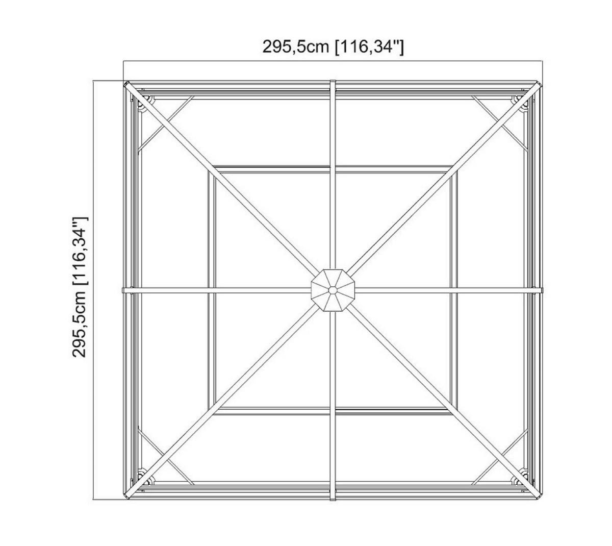 PAVILLON Aluminium  - Anthrazit, Basics, Metall (296/261cm) - Ambia Garden