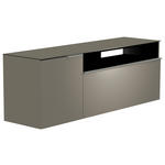 LOWBOARD  in 160/65/45 cm  - Alufarben/Grau, Design, Glas/Holzwerkstoff (160/65/45cm) - Moderano