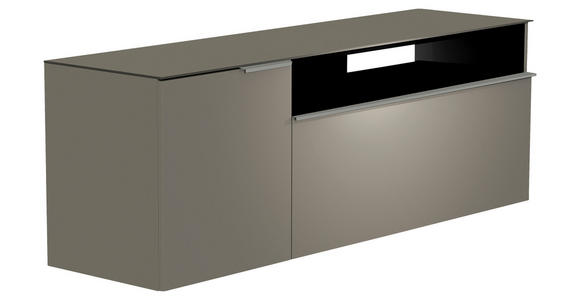 LOWBOARD  in 160/65/45 cm  - Alufarben/Grau, Design, Glas/Holzwerkstoff (160/65/45cm) - Moderano