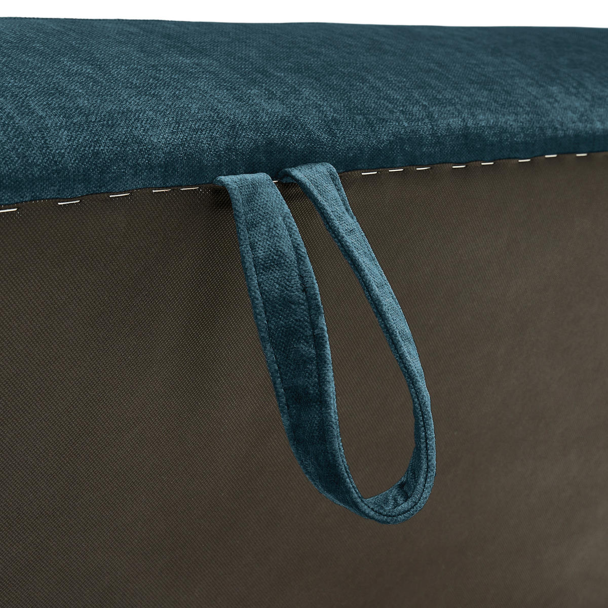 HOCKER in Textil Blau  - Blau/Naturfarben, Modern, Holz/Textil (135/48/57cm) - Max Winzer