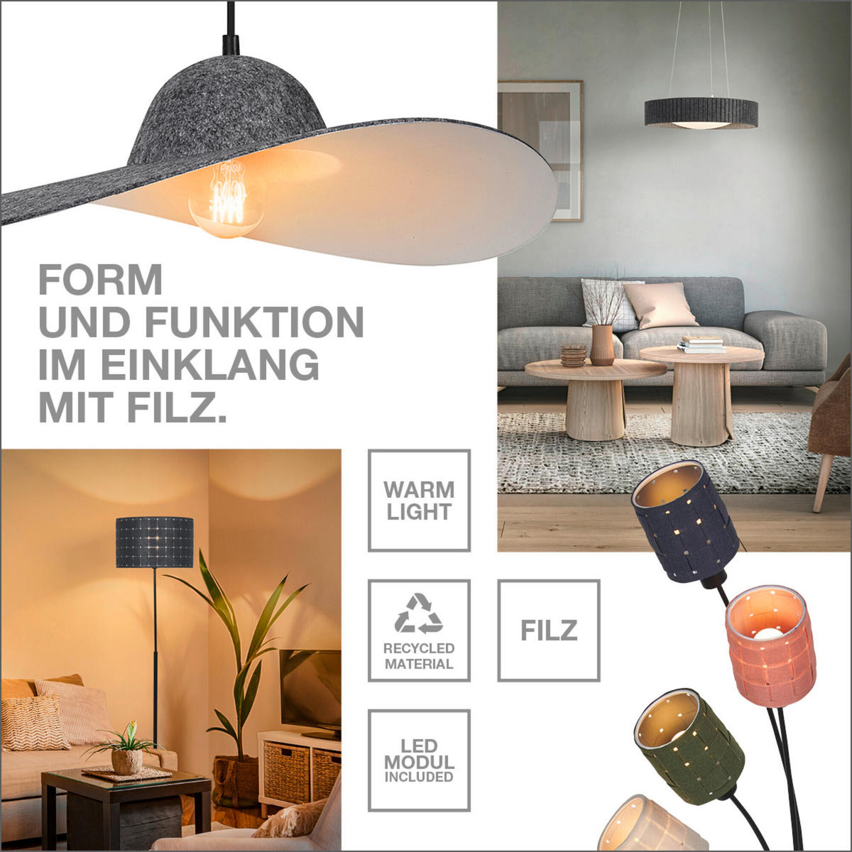 PENDELLEUCHTE 38/121 cm   - Dunkelgrau, KONVENTIONELL, Naturmaterialien/Metall (38/121cm) - Ledvance