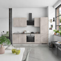 KÜCHENBLOCK Riva 270 cm  in Grau, Schieferfarben  - Schieferfarben/Edelstahlfarben, MODERN, Holzwerkstoff/Metall (270cm) - Nobilia