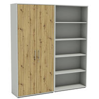 AKTENSCHRANK Hellgrau, Eiche Artisan  - Hellgrau/Eiche Artisan, MODERN, Holzwerkstoff (168,8/185,6/33cm) - MID.YOU
