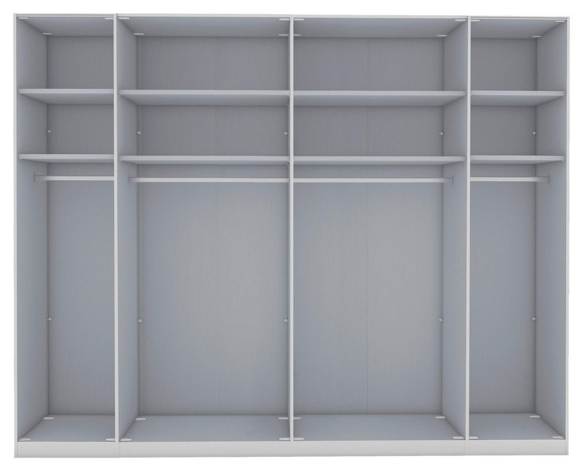 FALTTÜRENSCHRANK in Weiss, Eiche Bianco  - Schieferfarben/Weiss, Konventionell, Glas/Holzwerkstoff (250/216/58cm) - Dieter Knoll