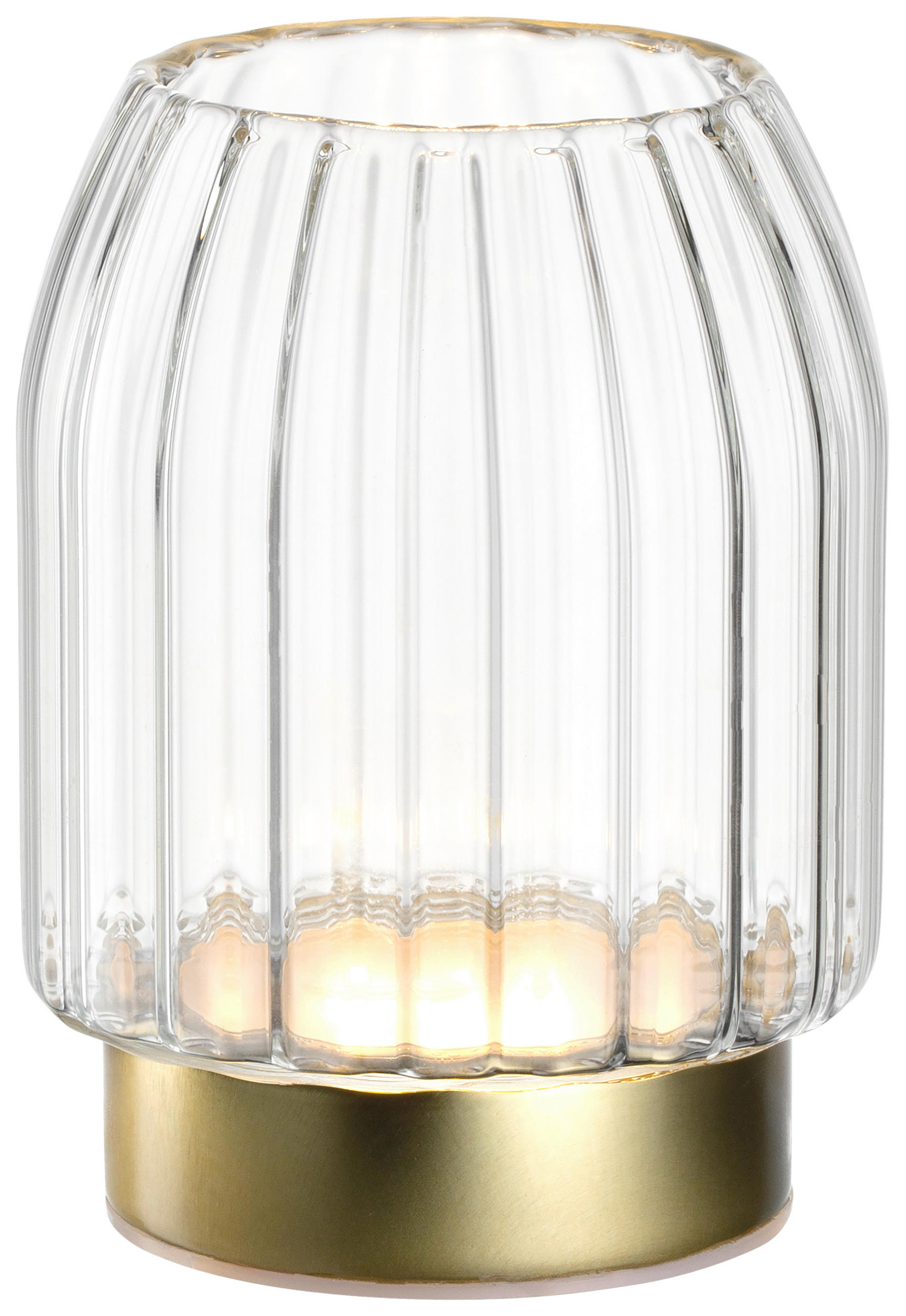 VASE RIPOSO  - Transparent/Goldfarben, Basics, Glas/Kunststoff (9/12,3/9cm) - Leonardo
