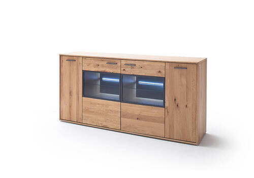 SIDEBOARD 184/90/44 cm - svart/ekfärgad, Design, metall/trämaterial (184/90/44cm) - Livetastic