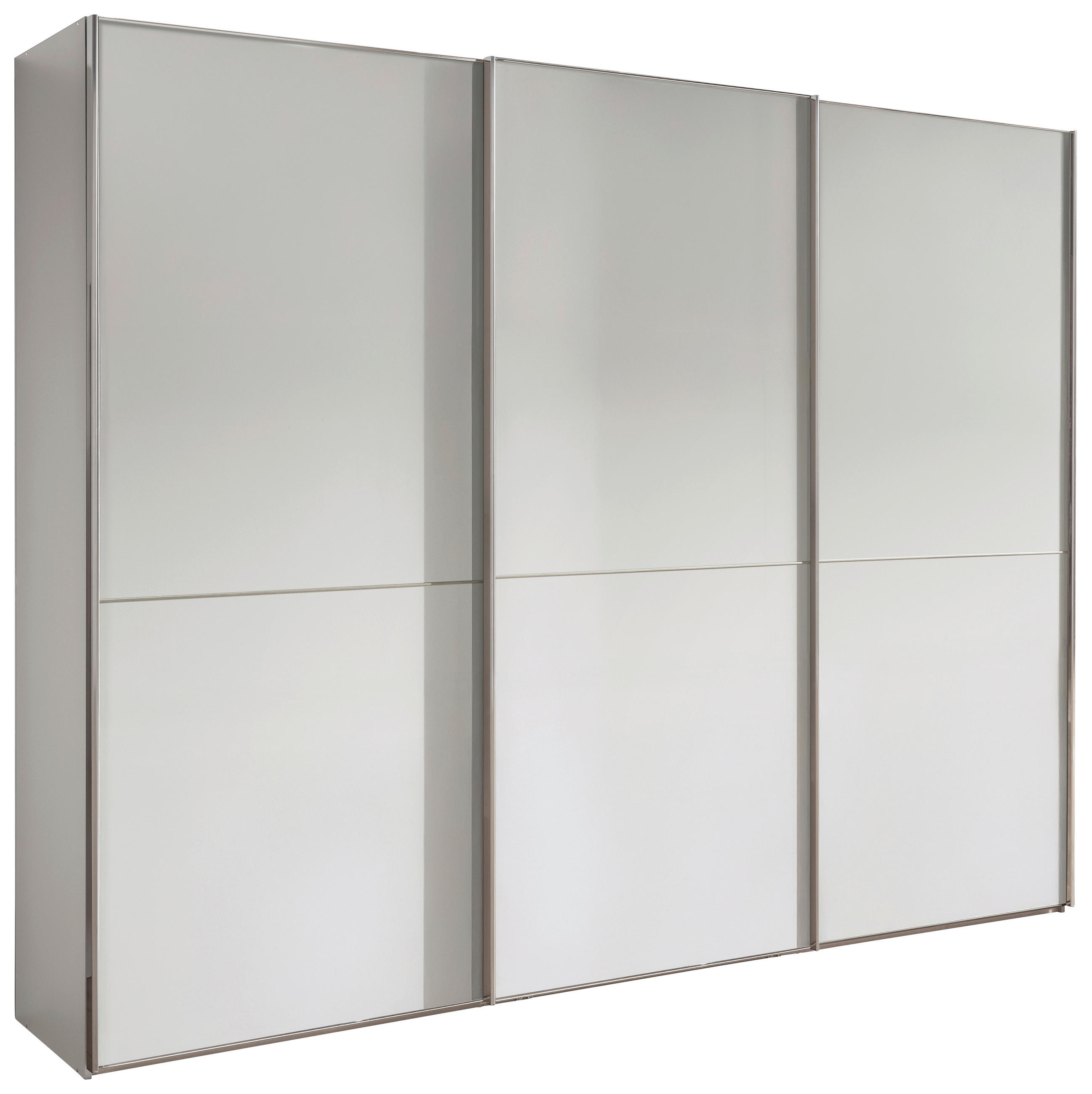 SCHWEBETÜRENSCHRANK 250/236/67 cm 3-türig Weiß  - Chromfarben/Weiß, MODERN, Holzwerkstoff/Metall (250/236/67cm) - Chameo