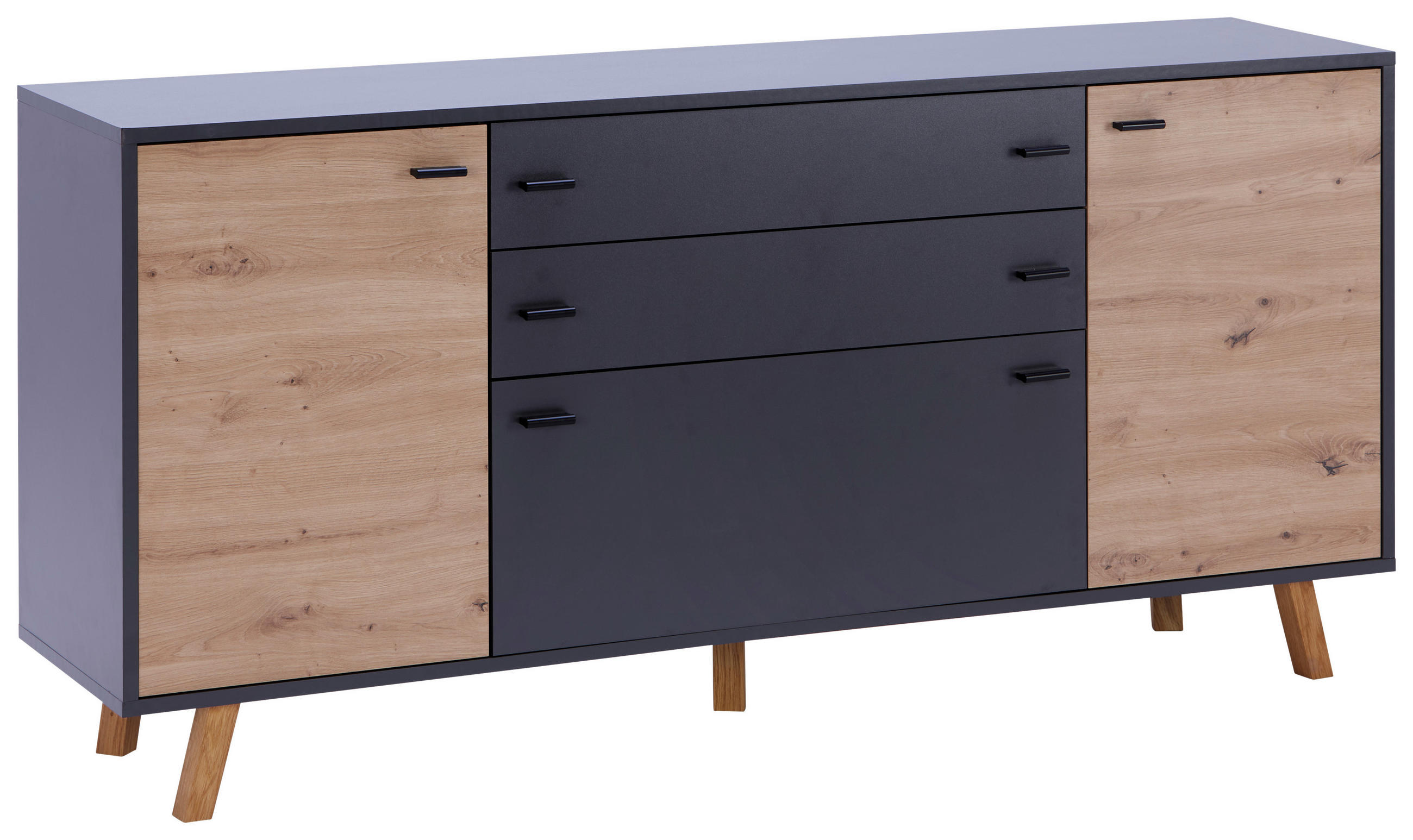 Kommode B: 170 cm Trend Eiche Artisan/ Anthrazit