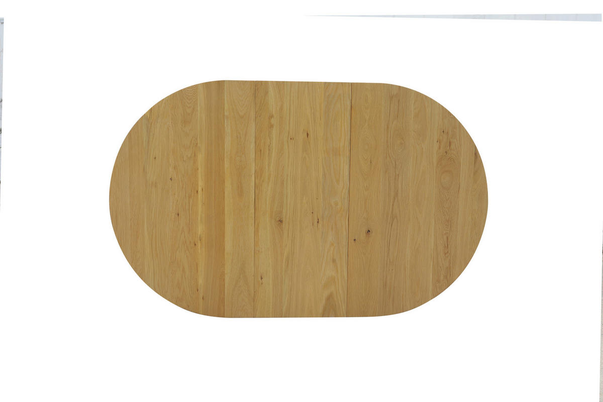ESSTISCH 120-160/100/75 cm Echtholz  Holz, Metall oval Eichefarben  - Eichefarben, KONVENTIONELL, Holz/Metall (120-160/100/75cm) - VanDerken