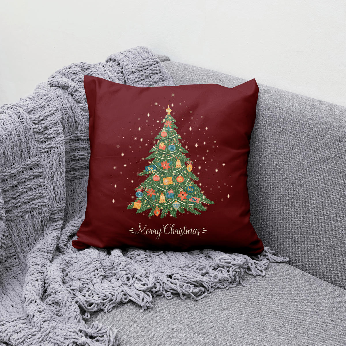 DÍSZPÁRNAHUZAT  - piros, Basics, textil (45/45cm)