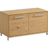 GARDEROBENBANK  in 86/47/40 cm  - Edelstahlfarben/Eichefarben, Design, Holz/Metall (86/47/40cm)