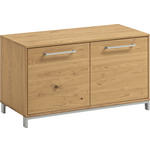 GARDEROBENBANK  in 86/47/40 cm  - Edelstahlfarben/Eichefarben, Natur, Holz/Metall (86/47/40cm) - Novel