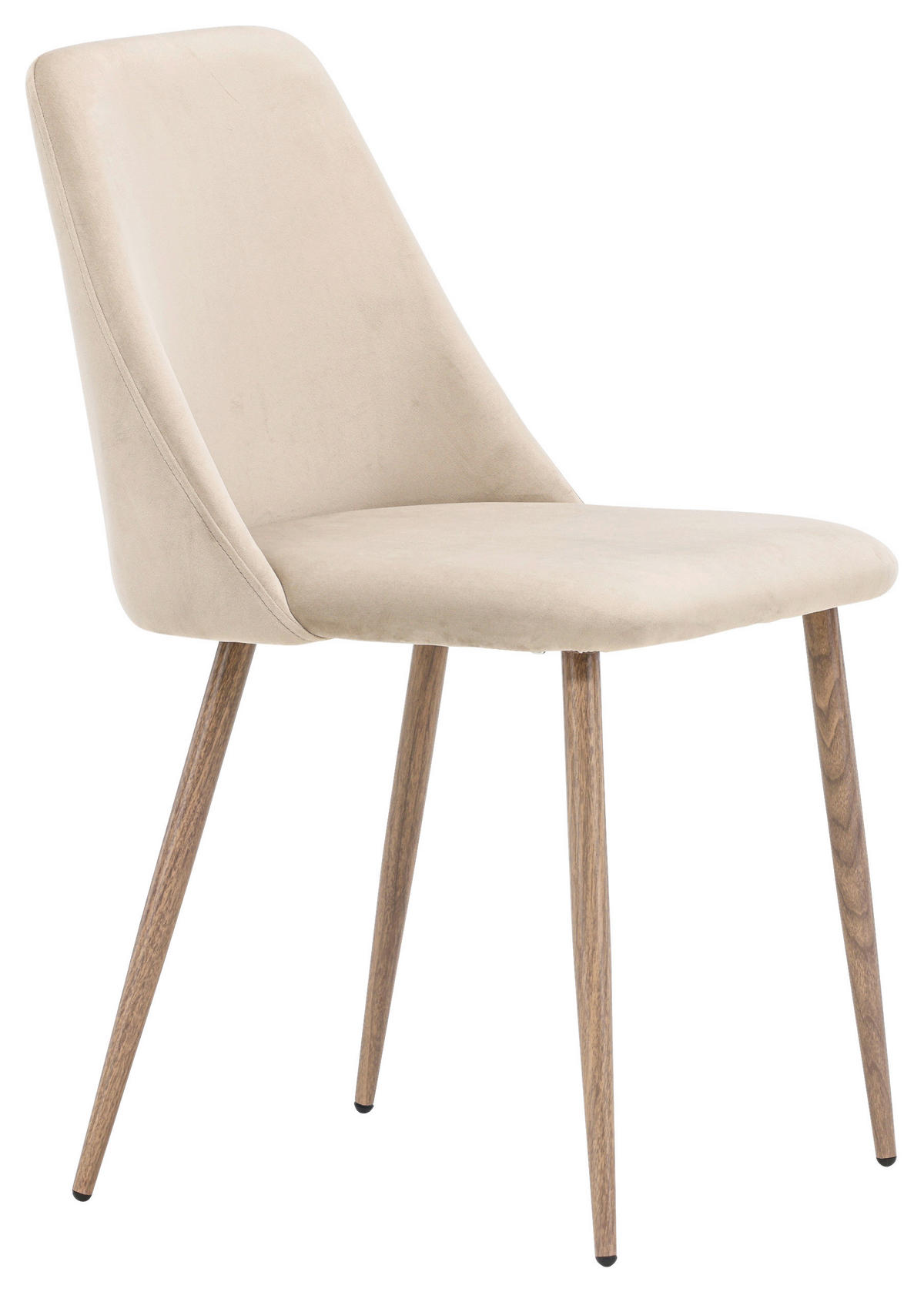 STUHL-SET 2 Stück  in Stahl Samt Metall, Textil  - Beige/Braun, Design, Textil/Metall (49/87/56cm) - Livetastic