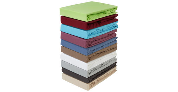 Spannleintuch Jardena 100x200 cm - Blau, KONVENTIONELL, Textil (90-100/200cm) - Ombra