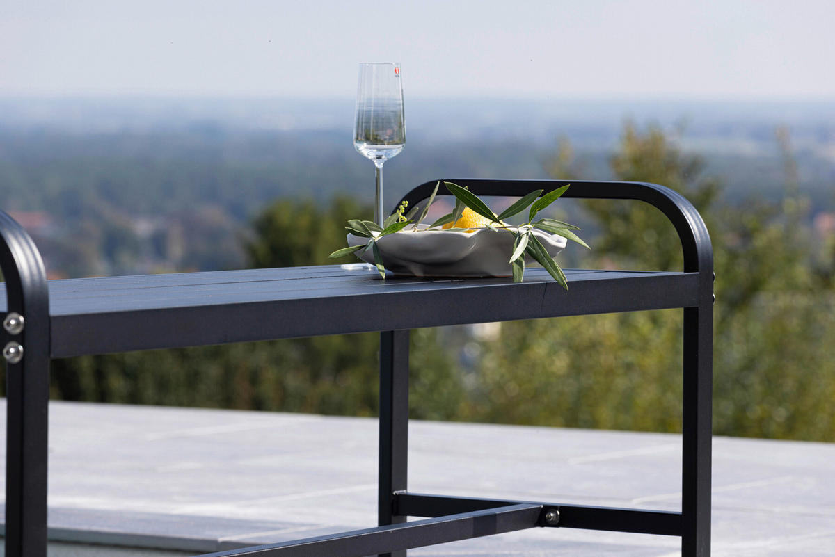 TRÄDGÅRDSBÄNK i svart  - svart, Modern, metall (125/52/42cm) - Gardenson