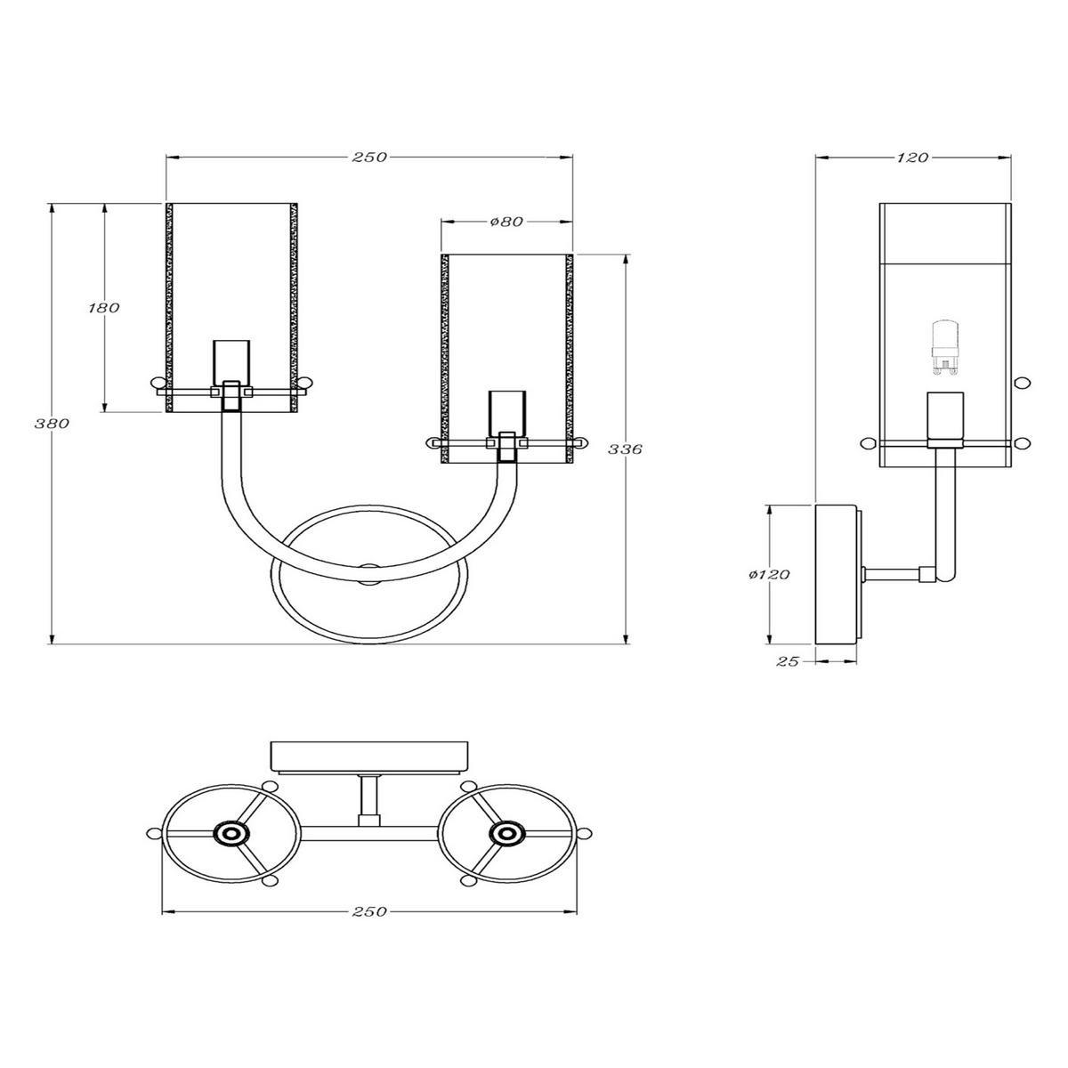 WANDLEUCHTE - Messingfarben, Basics, Glas/Metall (25/38/12cm) - MAYTONI