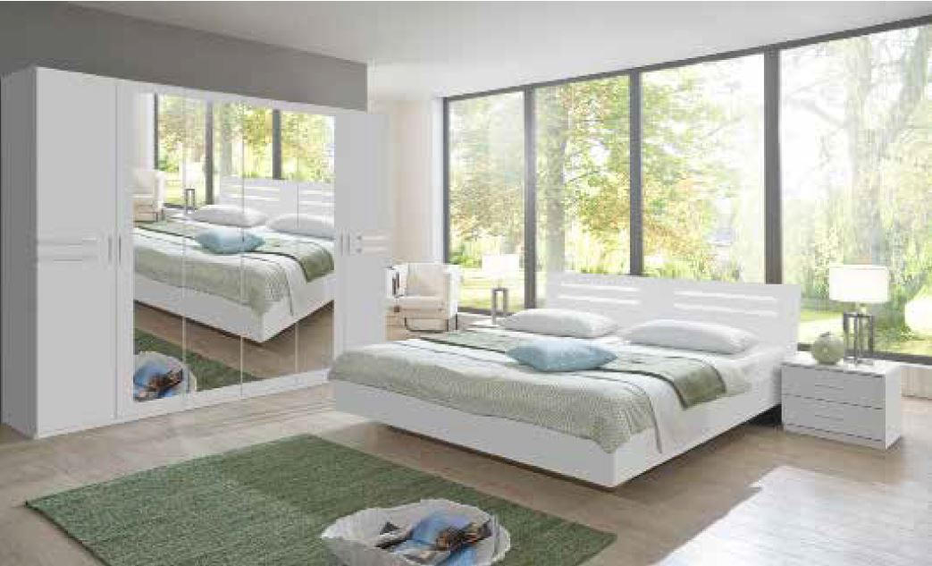 Pat 160x200 cm  in alb, culoare crom   - alb/culoare crom, Basics, material pe bază de lemn (169/81/210cm) - Carryhome