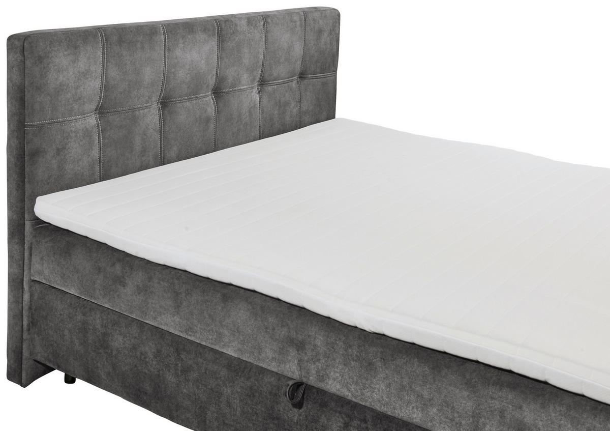 BOXBETT 180/200 cm  in Anthrazit  - Anthrazit/Schwarz, Modern, Holzwerkstoff/Kunststoff (180/200cm) - MID.YOU