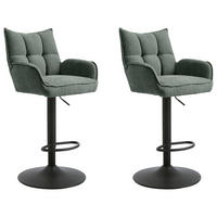 BARHOCKER-SET in Waldgrün  - Waldgrün/Schwarz, MODERN, Textil/Metall (52/98,5-113,5/53cm) - Livetastic