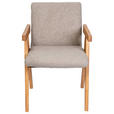ARMLEHNSTUHL in Holz, Textil Grau  - Eichefarben/Grau, KONVENTIONELL, Holz/Textil (53,5/83/62cm) - Linea Natura