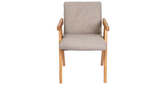 ARMLEHNSTUHL in Holz, Textil Grau  - Eichefarben/Grau, KONVENTIONELL, Holz/Textil (53,5/83/62cm) - Linea Natura