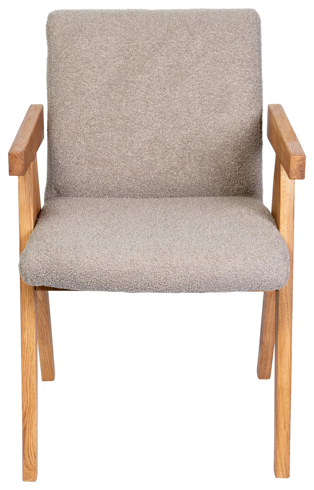 ARMLEHNSTUHL  in Bouclé  - Eichefarben/Grau, KONVENTIONELL, Holz/Textil (53,5/83/62cm) - Linea Natura