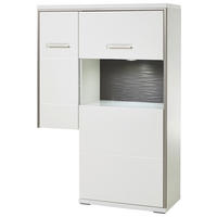 HIGHBOARD Accra 94/137/38 cm  - Weiss Hochglanz/Weiss, Design, Glas/Holzwerkstoff (94/137/38cm) - Livetastic