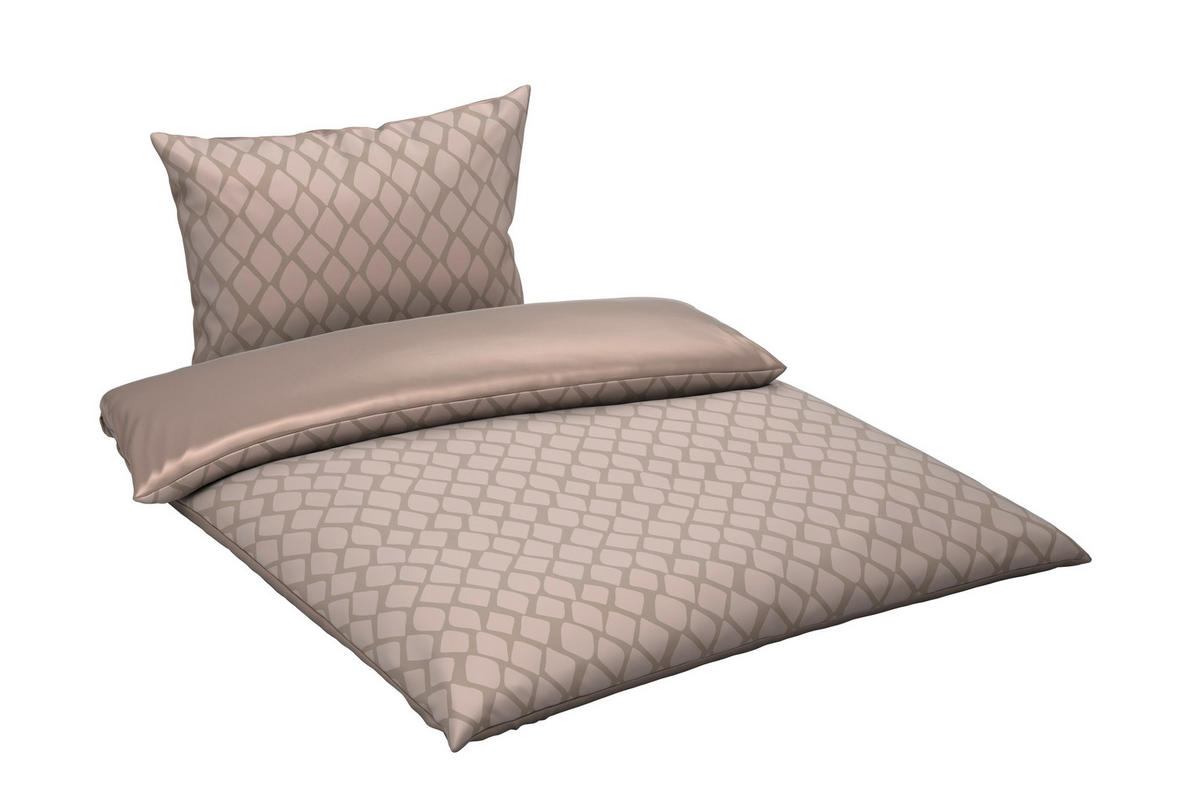 OBOJESTRANSKA POSTELJNINA STRIPES DK 140/200 cm saten bež  - bež, Design, tekstil (140/200cm) - Dieter Knoll
