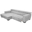 ECKSOFA in Webstoff Hellgrau 182/279 cm - Hellgrau/Schwarz, KONVENTIONELL, Textil/Metall (182/279cm) - Hom`in