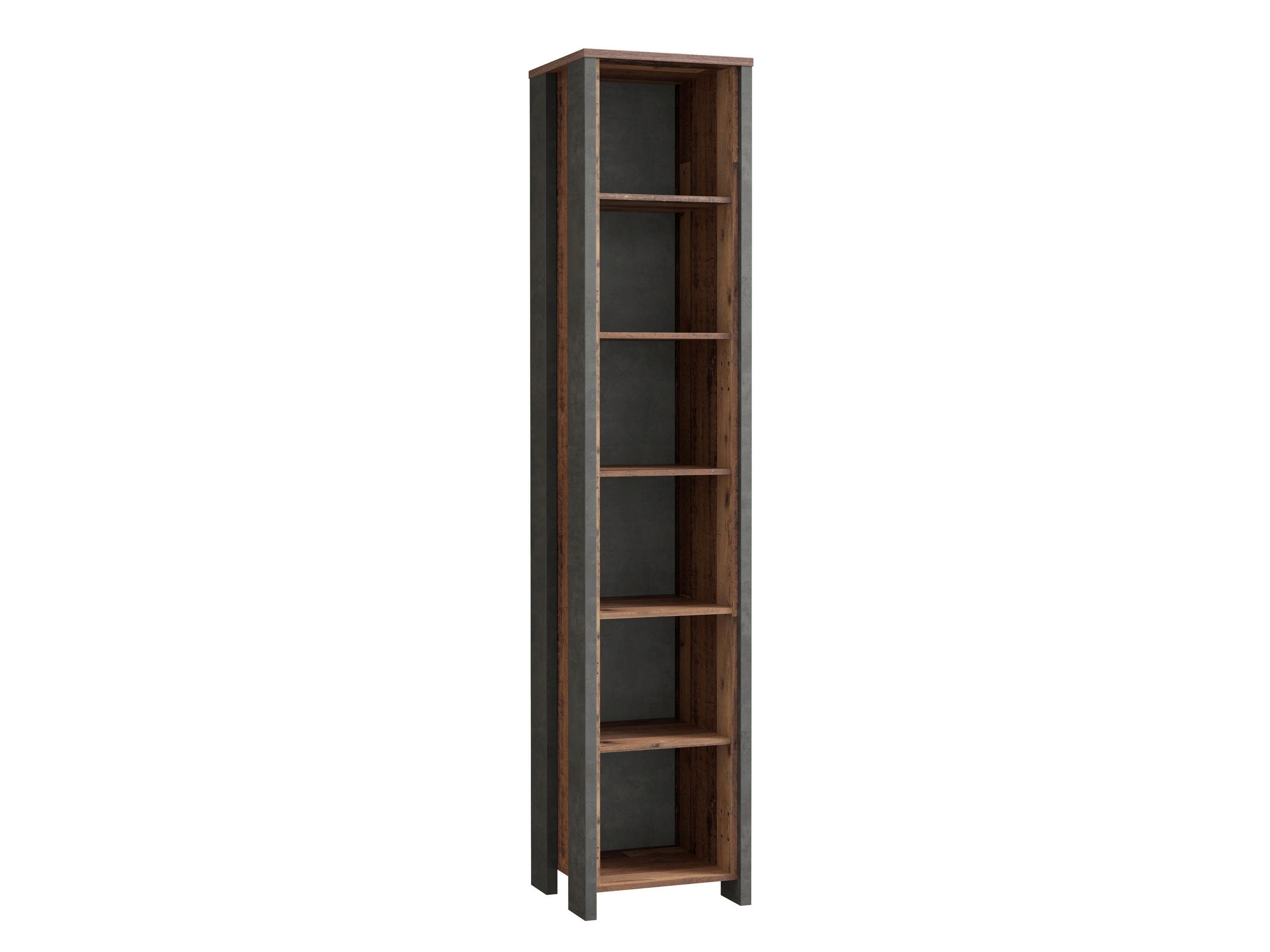 Regal "Cliff" , Braun, Dunkelgrau - Dunkelgrau/Braun, KONVENTIONELL, Holzwerkstoff/Kunststoff (46/221/42cm) - MID.YOU