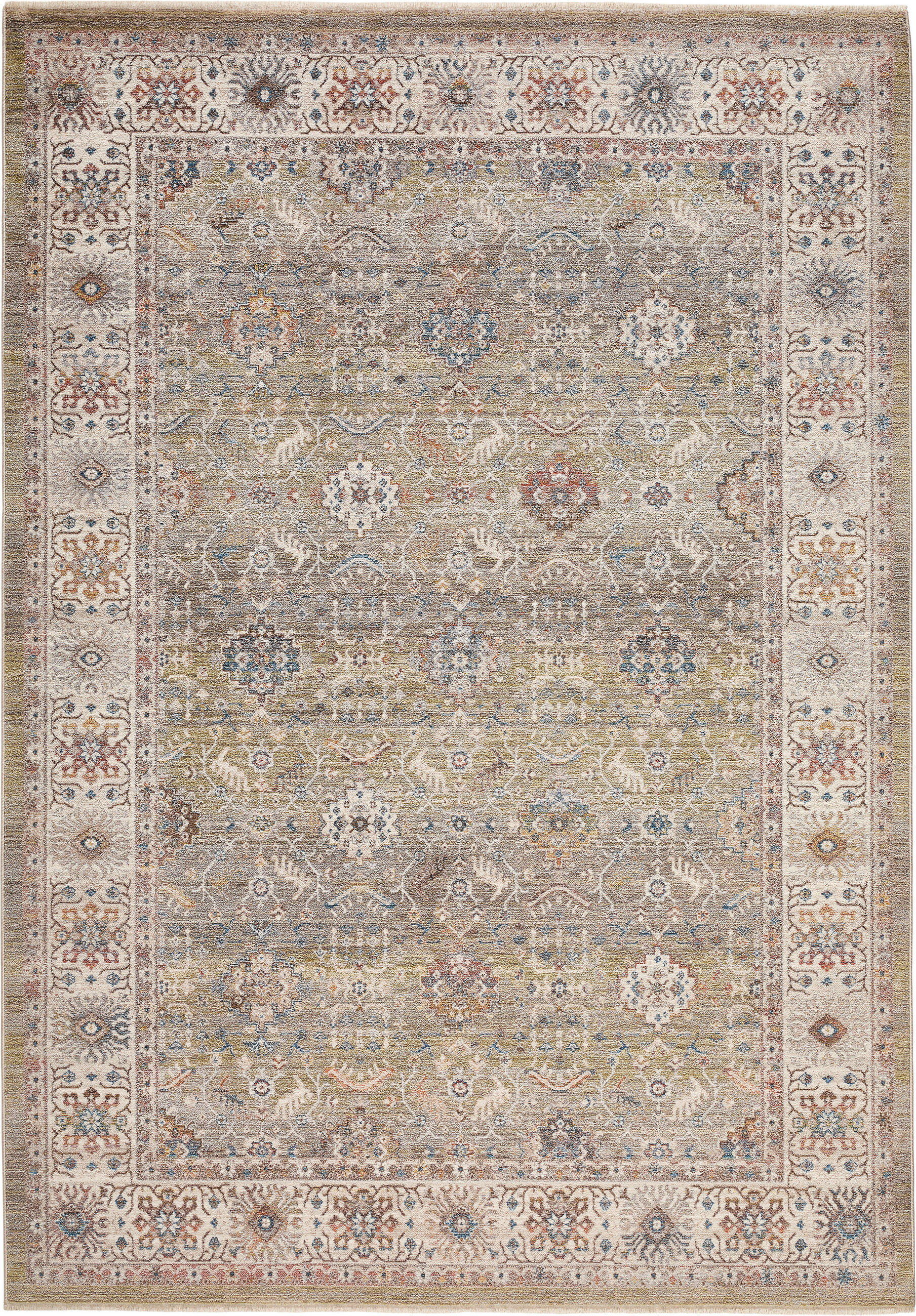 VINTAGE-TEPPICH 133/185 cm Grün, Multicolor  - Multicolor/Grün, LIFESTYLE, Textil (133/185cm) - Novel