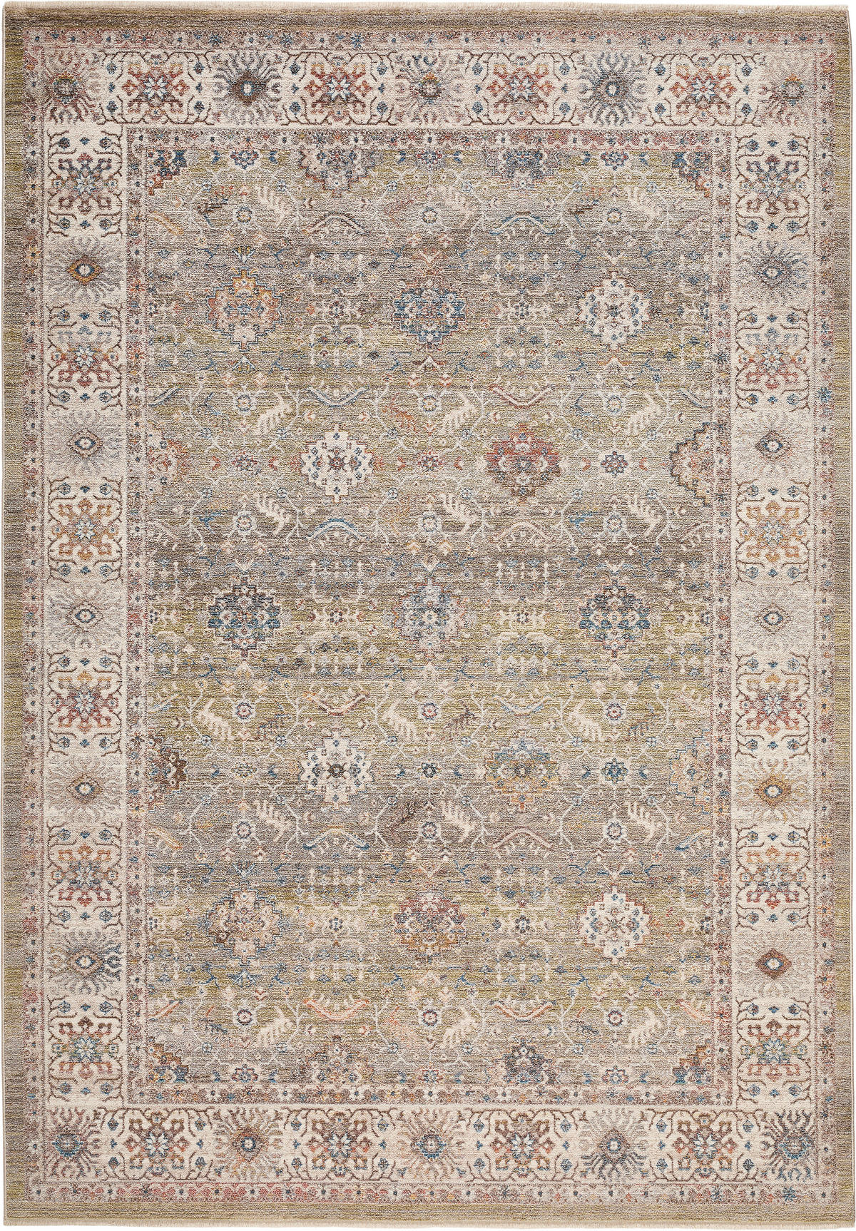 VINTAGE-TEPPICH 133/185 cm Grün, Multicolor  - Multicolor/Grün, LIFESTYLE, Textil (133/185cm) - Novel