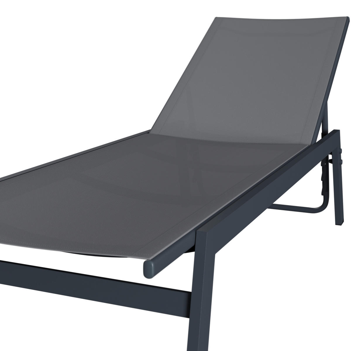 GARTENLIEGE 59/95/160 cm  - Anthrazit, MODERN, Textil/Metall (59/95/160cm) - Ambia Garden