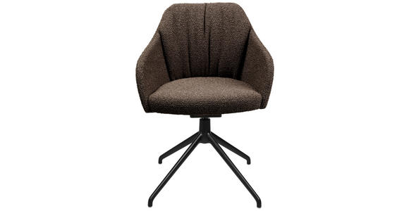 ARMLEHNSTUHL in Aluminium Flachgewebe - Dunkelbraun/Schwarz, Design, Textil/Metall (58/81,5-84,5/60cm) - Johann Jakob