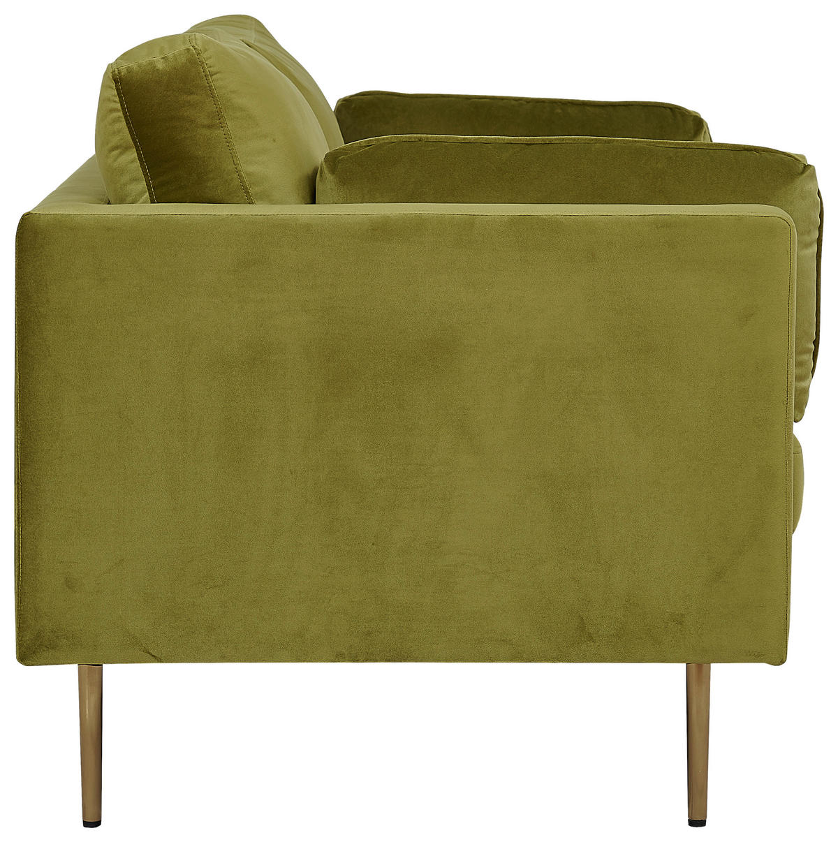 2-SITS SOFFA i metall, textil grön, guldfärgad  - grön/guldfärgad, Design, metall/textil (203/84/90cm) - Livetastic
