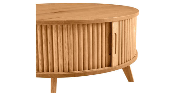 COUCHTISCH Eiche furniert, massiv 80/80/41 cm rund Eichefarben - Eichefarben, Natur, Holz/Holzwerkstoff (80/80/41cm) - Waldwelt
