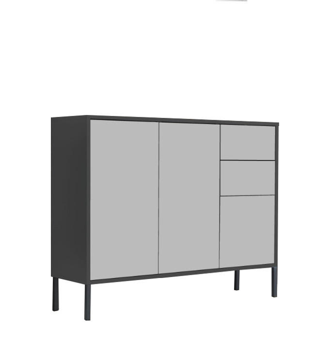 Mid.you Kommode Anthrazit, Weiß 105.5x86x33 cm