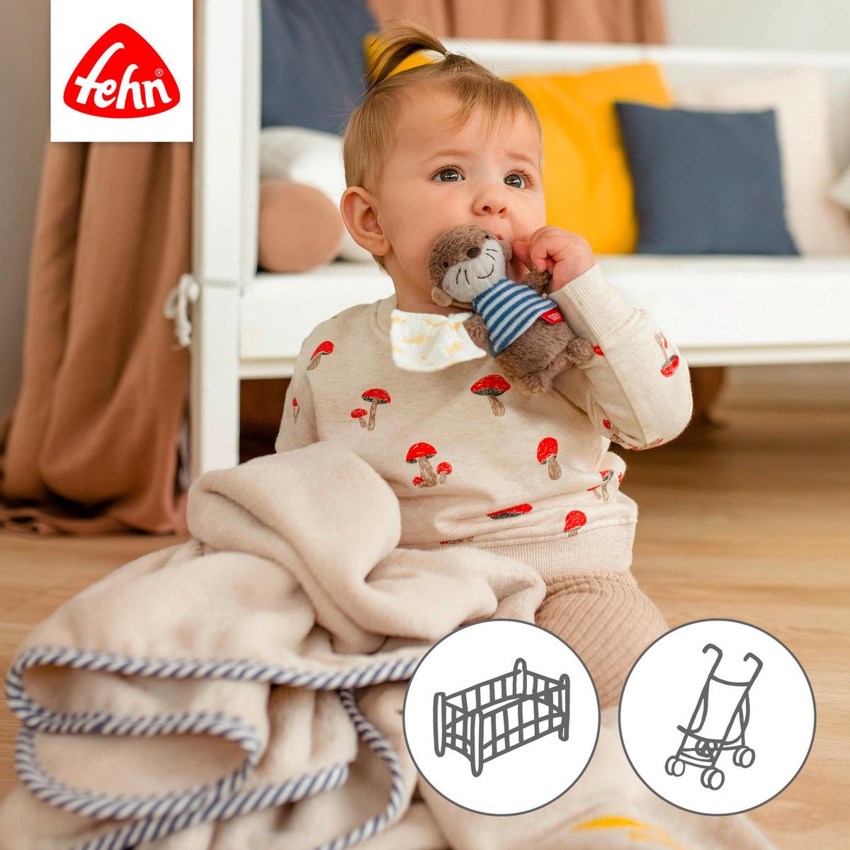 SCHMUSEDECKE Otter Theo  74,5/100 cm  - Multicolor, Basics, Textil (74,5/100cm) - Fehn