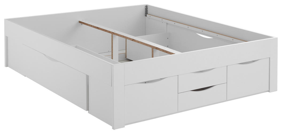 STAURAUMBETT 180/200 cm  in Weiß  - Weiß, KONVENTIONELL, Holzwerkstoff (180/200cm) - Boxxx