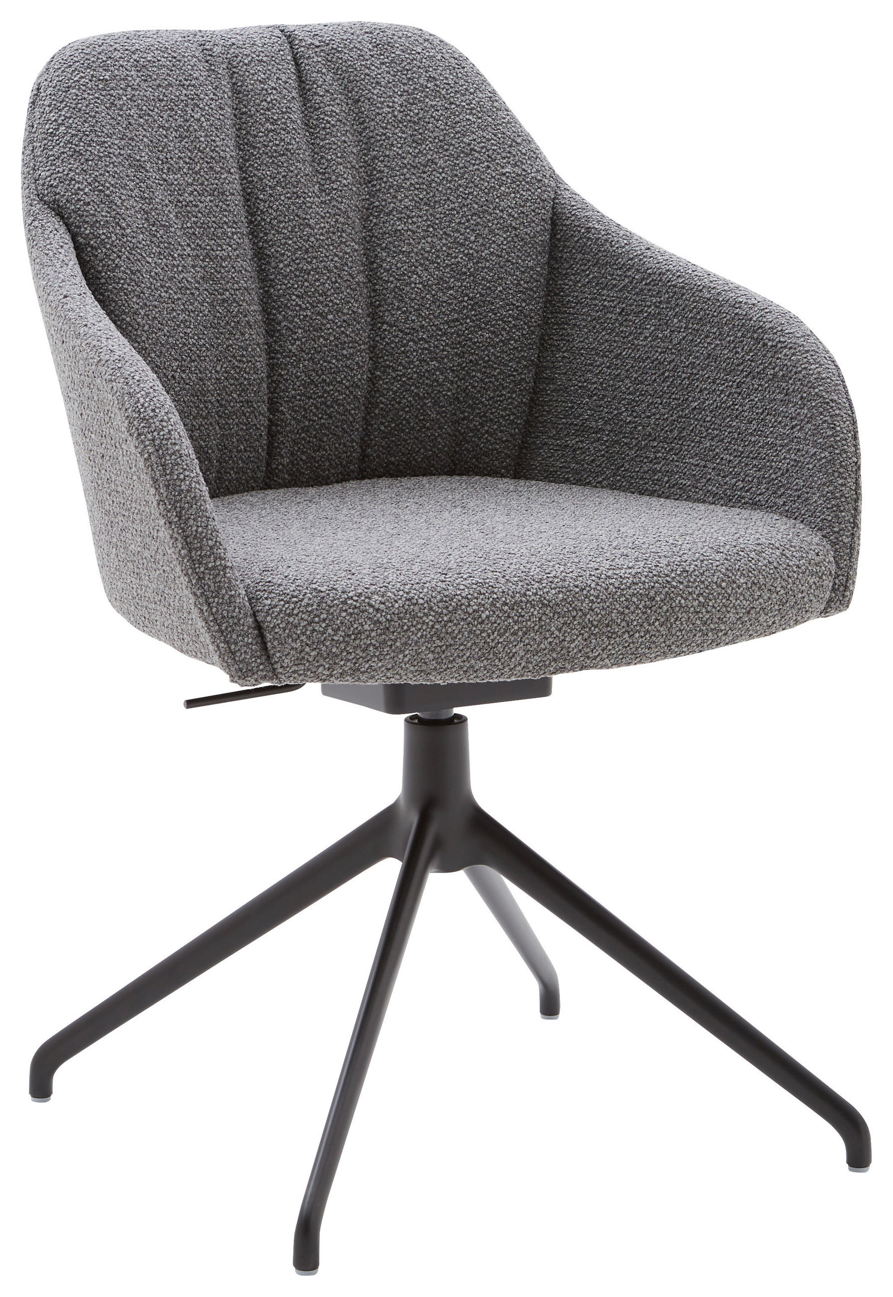ARMLEHNSTUHL  in Aluminium Flachgewebe  - Schwarz/Grau, Design, Textil/Metall (58/83-86/60cm) - Johann Jakob