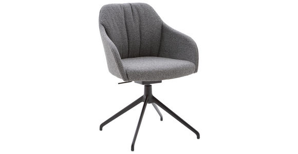 ARMLEHNSTUHL in Aluminium Flachgewebe - Schwarz/Grau, Design, Textil/Metall (58/83-86/60cm) - Johann Jakob