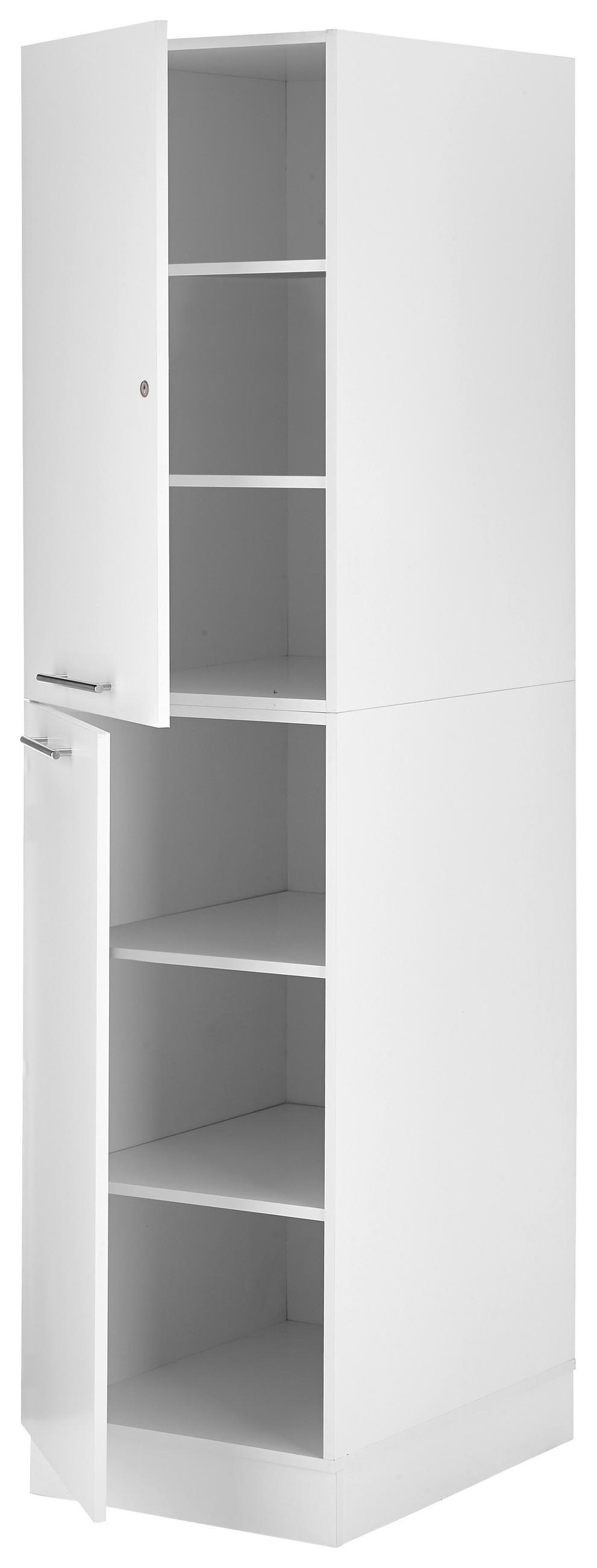 MEHRZWECKSCHRANK 50/200/67,6 cm  in Weiß  - Edelstahlfarben/Weiß, KONVENTIONELL, Holzwerkstoff/Metall (50/200/67,6cm) - Respekta