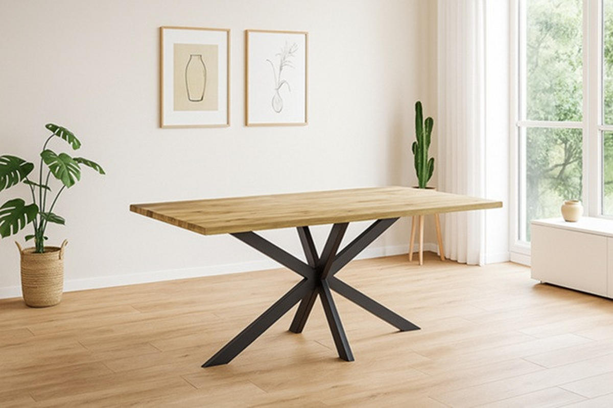 ESSTISCH Akaziefarben  - Akaziefarben, MODERN, Holz/Metall (160/78/85cm) - MID.YOU