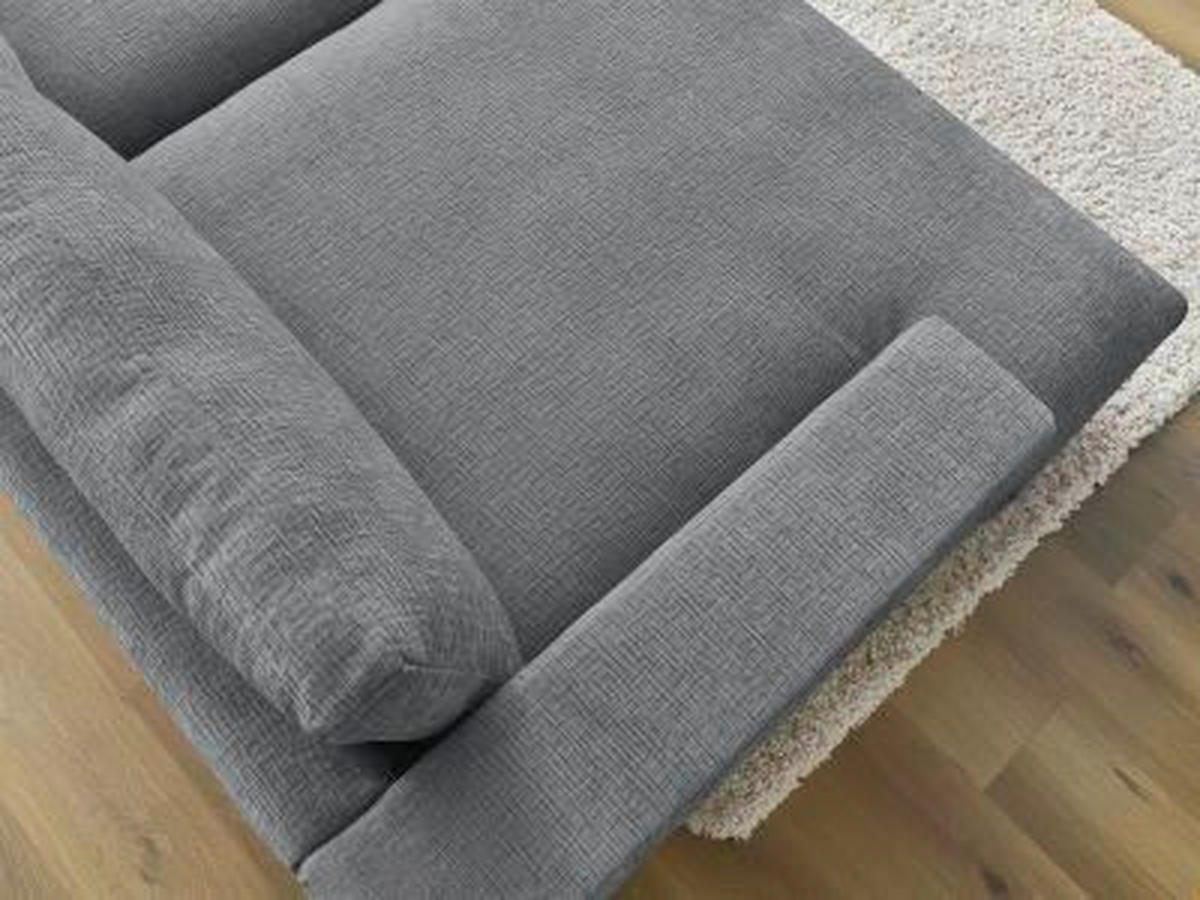 BIGSOFA LEONARD Struktur Dunkelgrau  - Dunkelgrau/Schwarz, MODERN, Kunststoff/Textil (274/77/159cm)