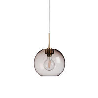 HÄNGELEUCHTE Gloria 26/290 cm   - Dunkelbraun/Messingfarben, KONVENTIONELL, Glas/Metall (26/290cm) - Belid