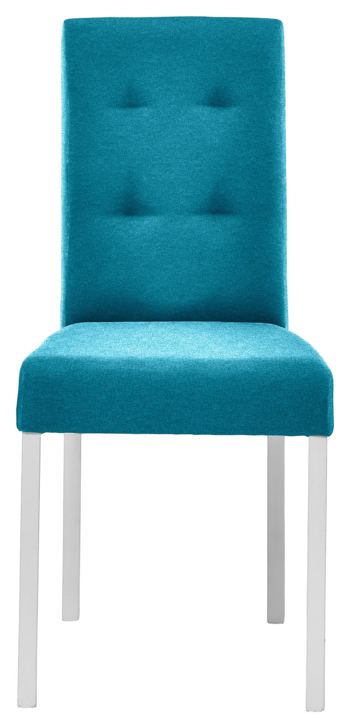 STUHL Webstoff Weiß, Türkis Buche massiv  - Türkis/Weiß, ROMANTIK / LANDHAUS, Holz/Textil (44/91/57cm) - Landscape