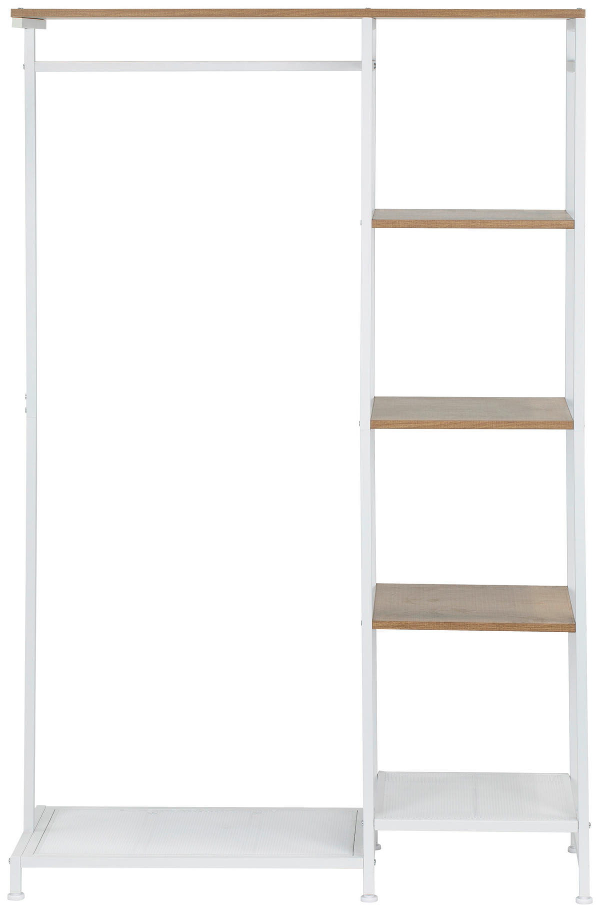 GARDEROBNA OMARA naravne barve, bela - bela/naravne barve, Moderno, kovina/leseni material (100/165/36cm) - PBJ